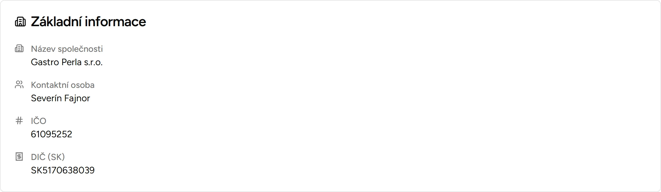 Základní údaje - Desktop