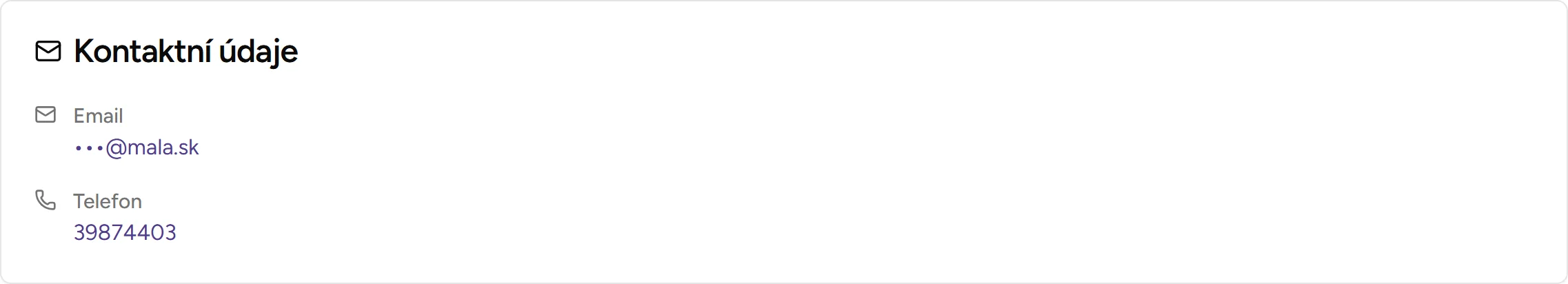 Kontaktní údaje - Desktop