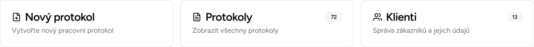 Rychlé akce - Desktop