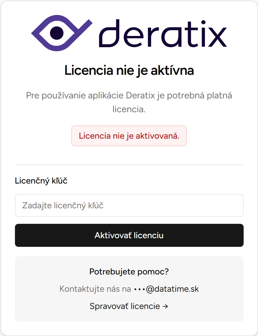 Licenční karta - Desktop