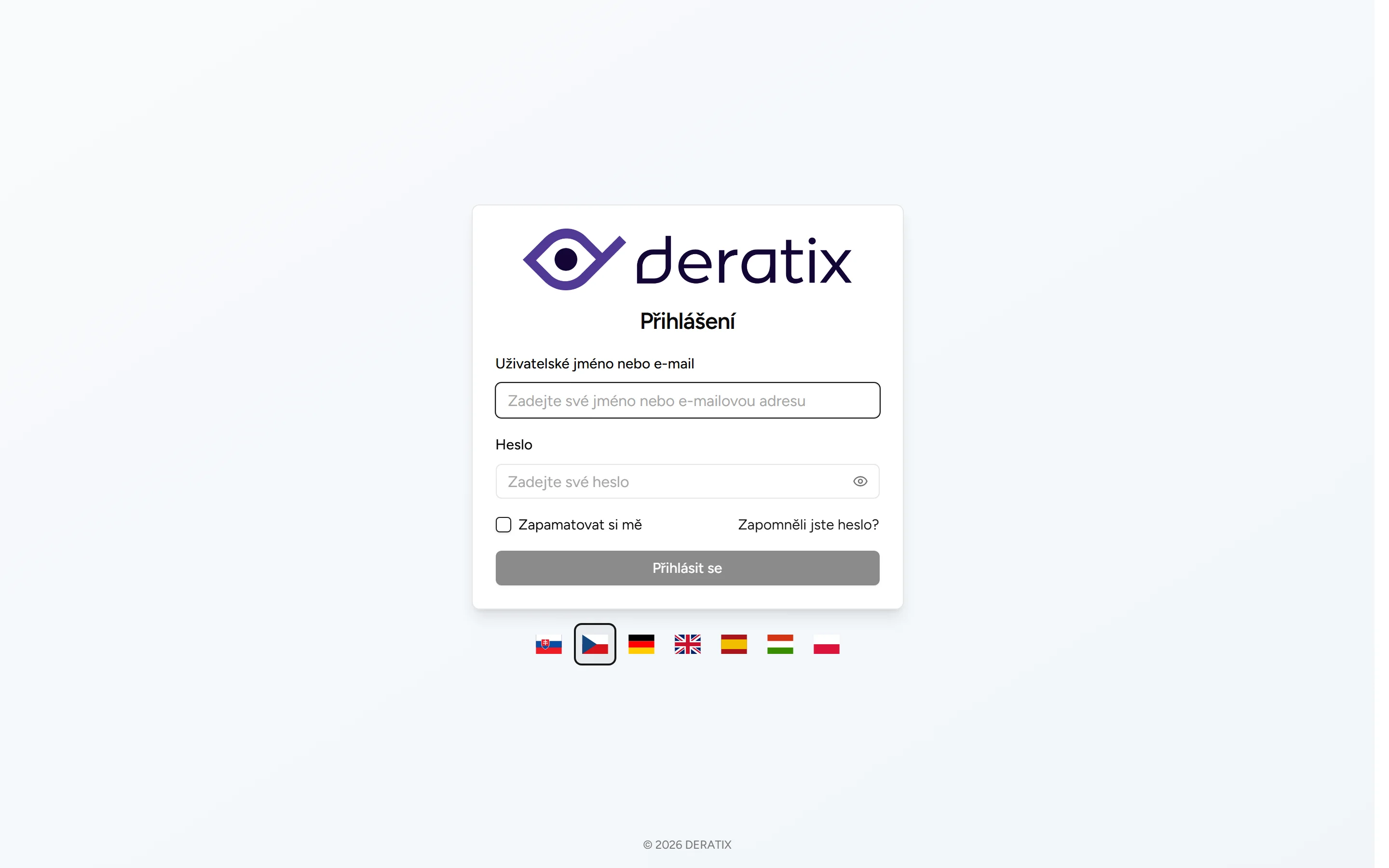 Přihlašovací obrazovka Přihlašovací obrazovka - Desktop