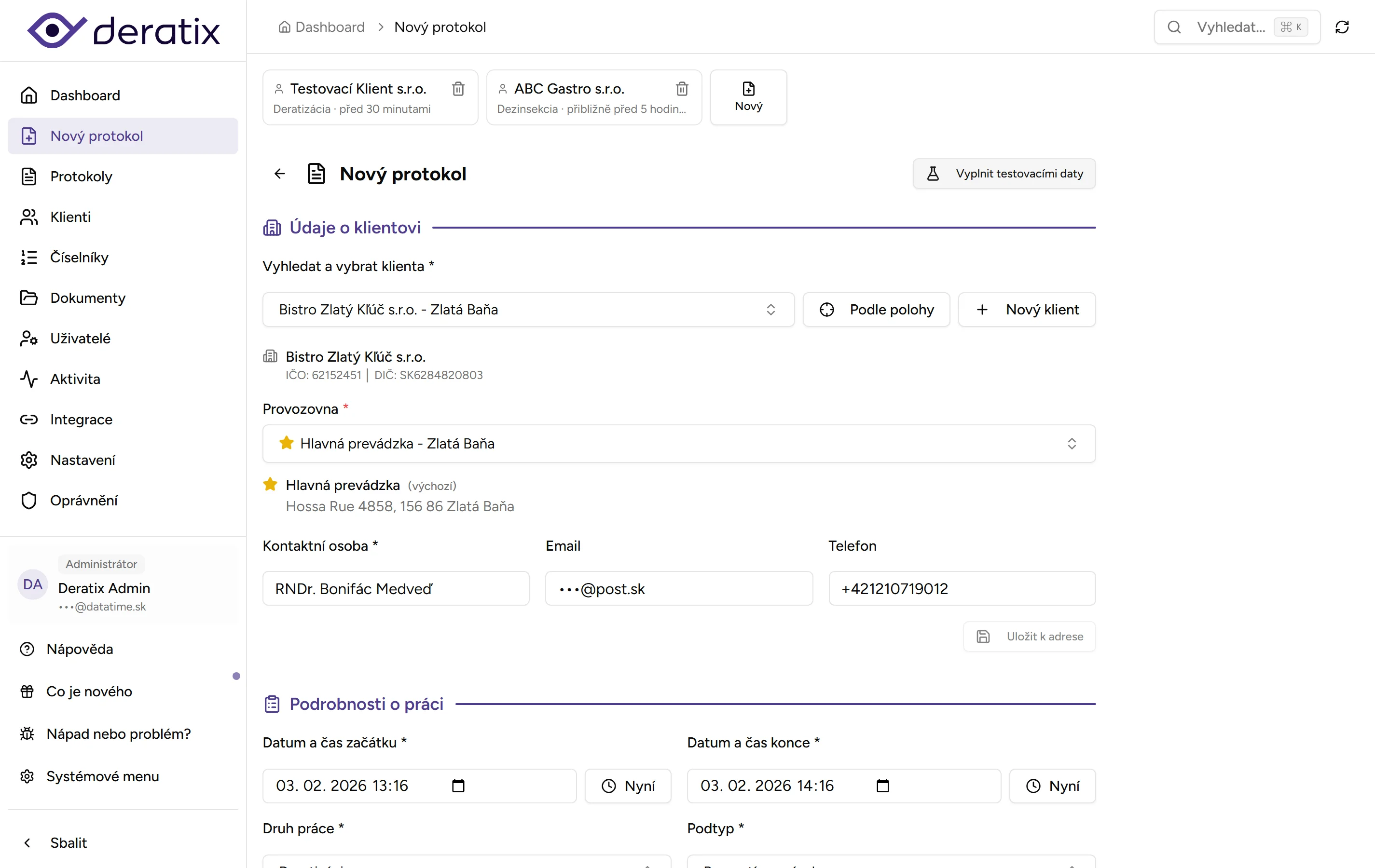 Digitální protokol - desktop