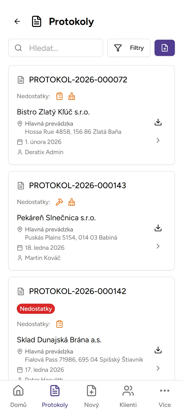 Historie protokolů Historie protokolů - Mobile