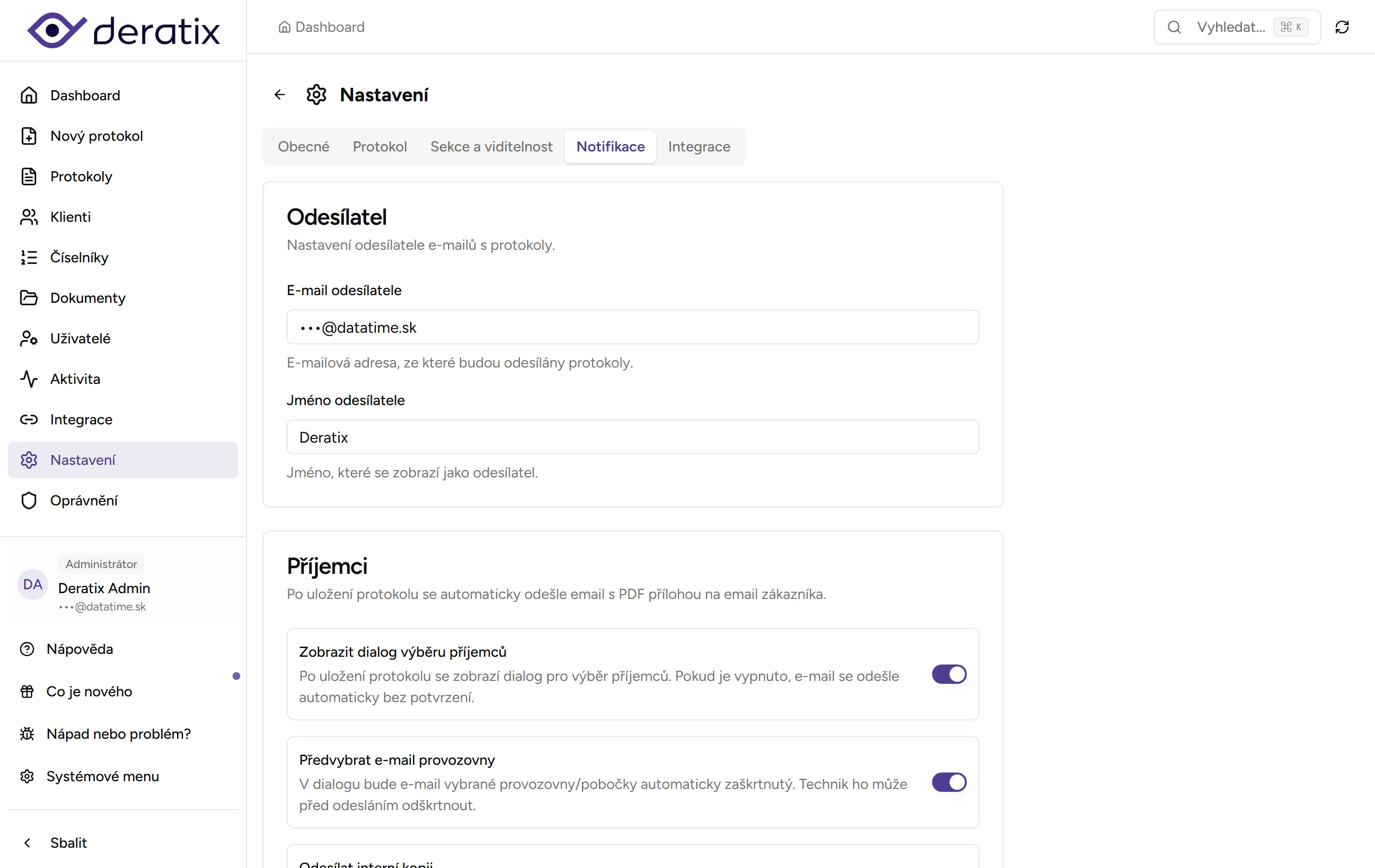 Notifikace - Desktop