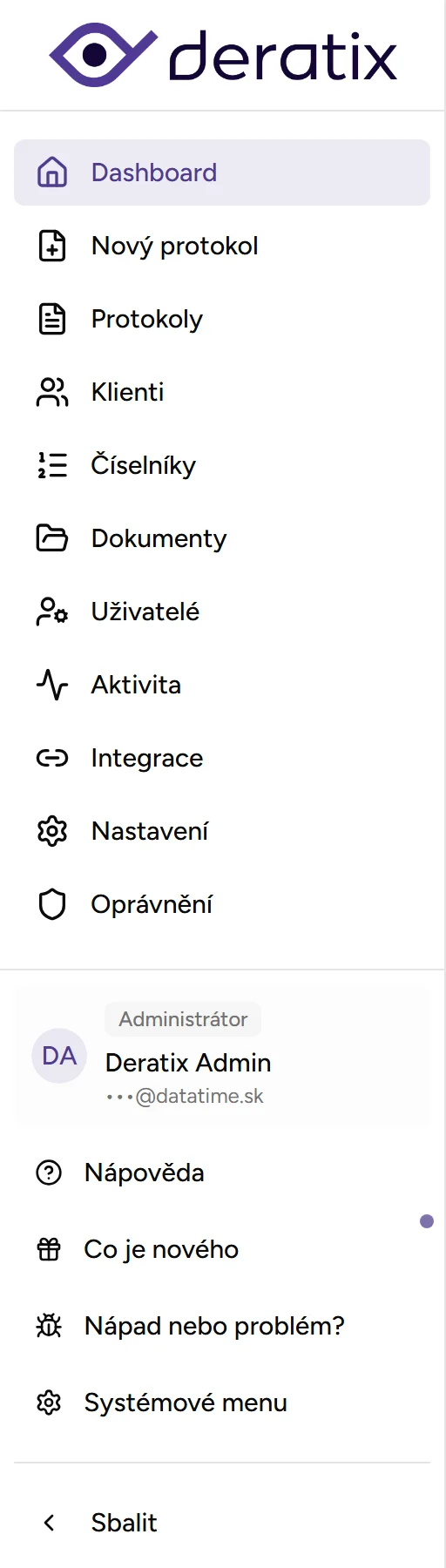 Boční panel - Desktop