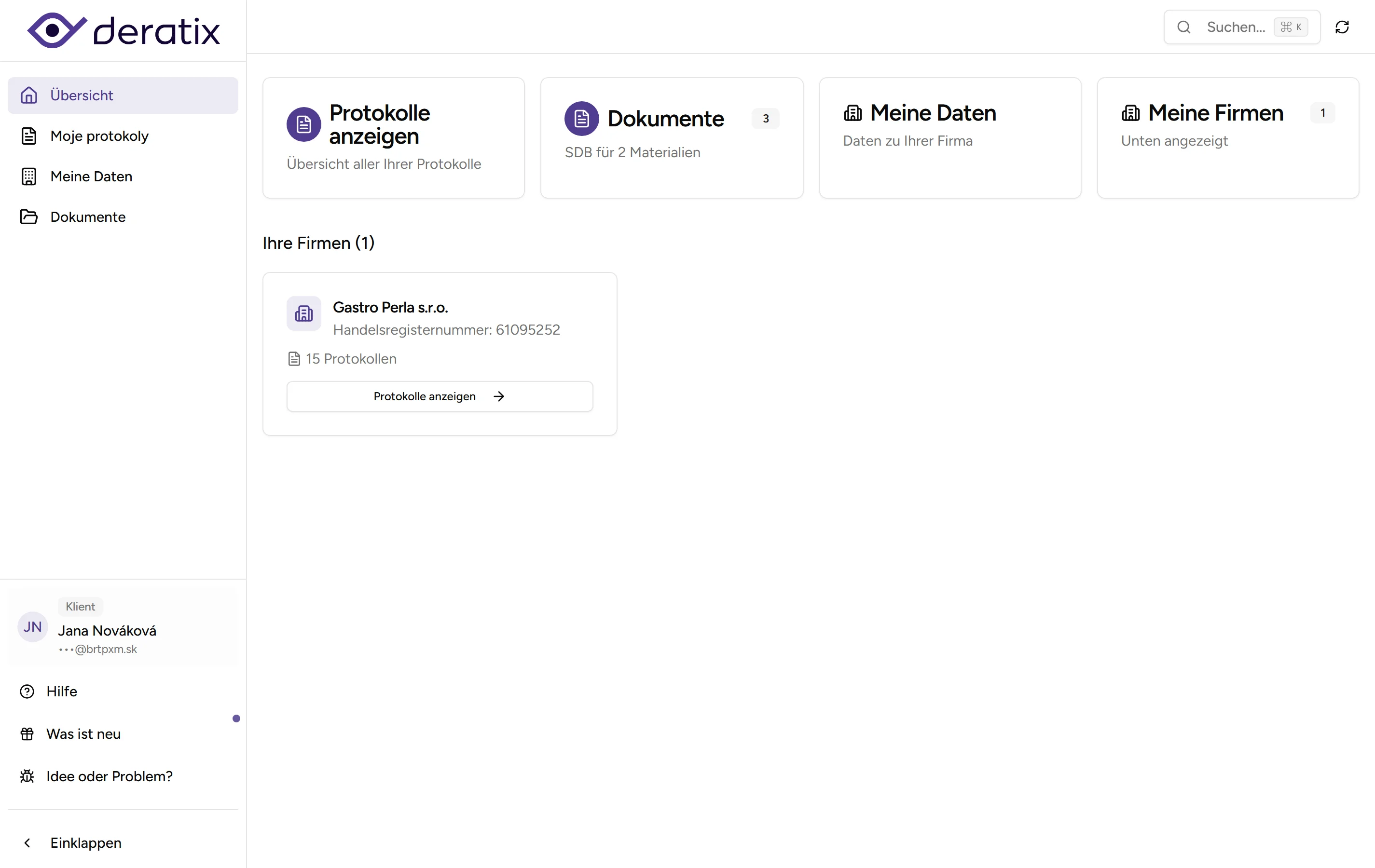Kundenportal - desktop