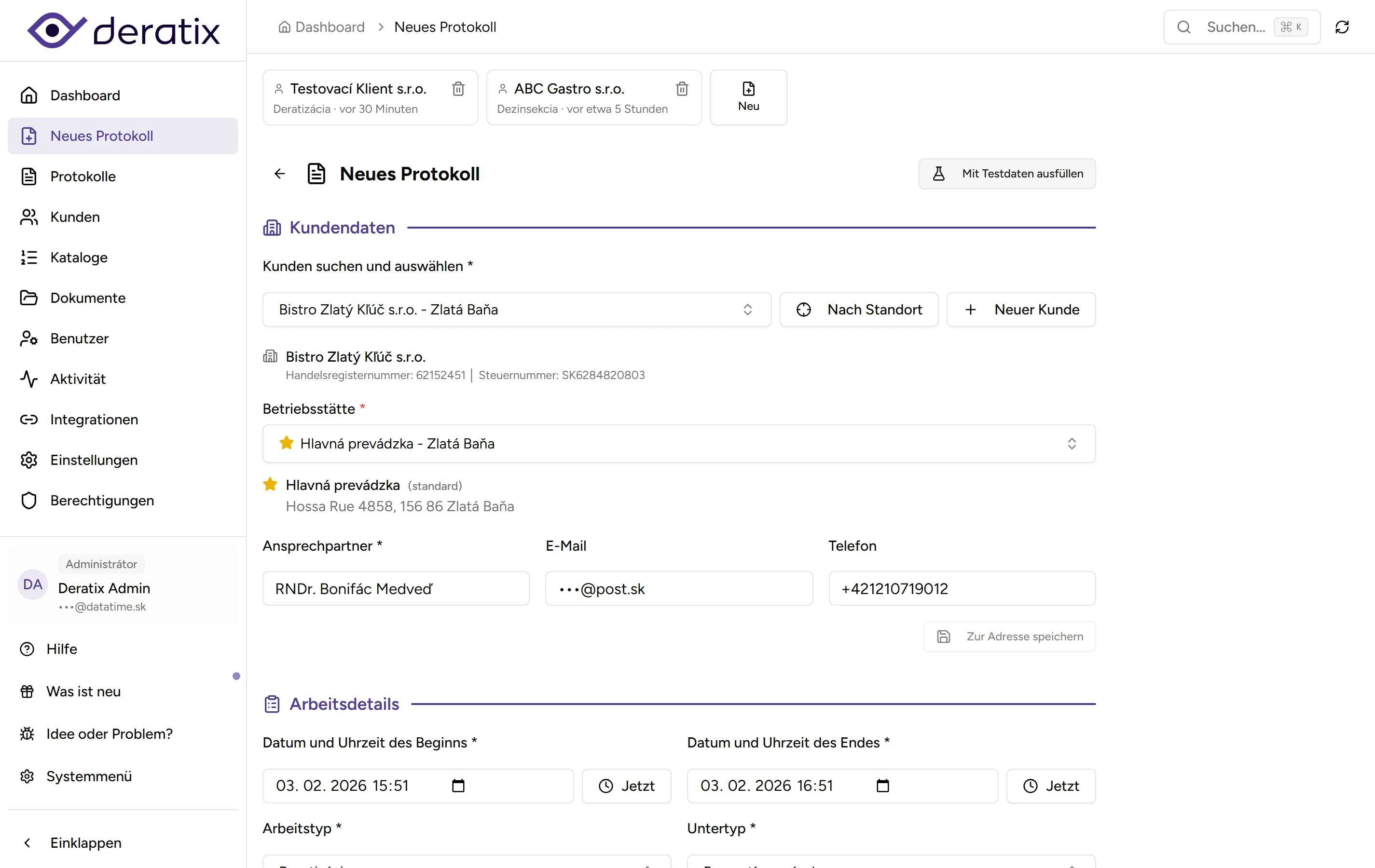 Protokoll fertig, bevor Sie den Kunden verlassen