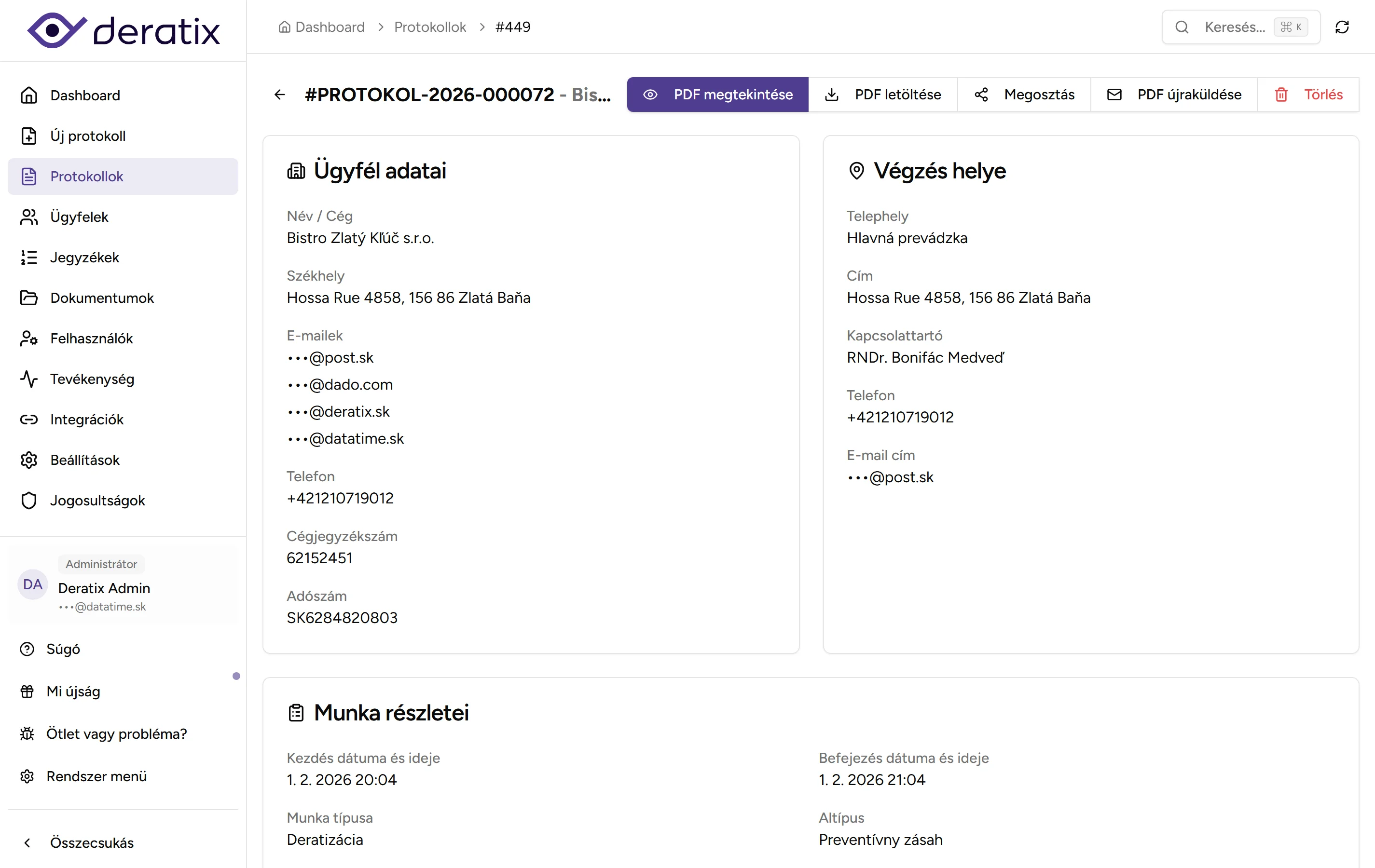 PDF jegyzőkönyv generálás - desktop