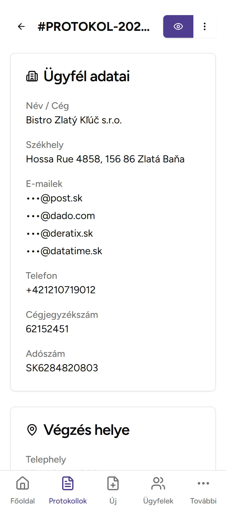 PDF jegyzőkönyv generálás - mobile