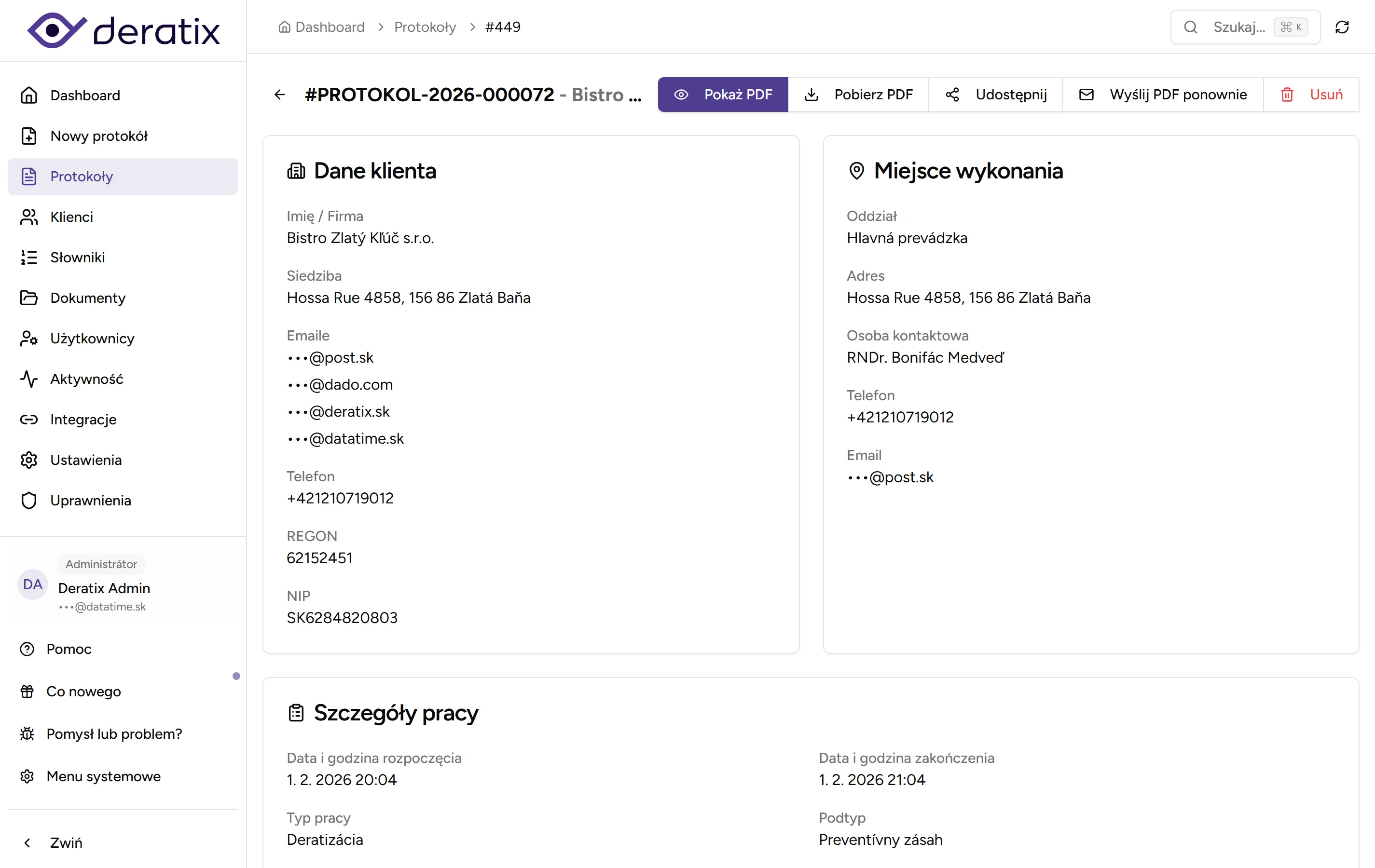 Generowanie protokołu PDF - desktop